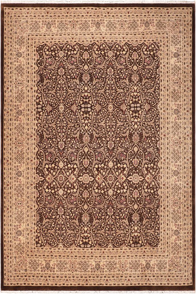 handmade Traditional Tabriz Brown Tan Hand Knotted RECTANGLE 100% WOOL area rug 8'X10'
