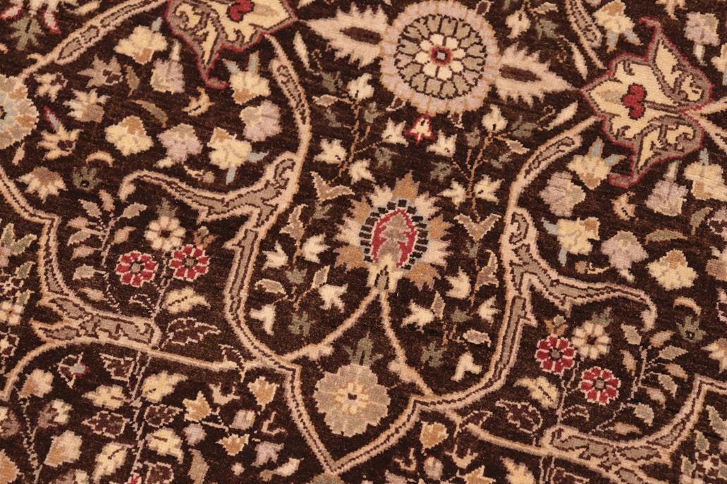 handmade Traditional Tabriz Brown Tan Hand Knotted RECTANGLE 100% WOOL area rug 8'X10'