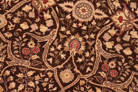 handmade Traditional Tabriz Brown Tan Hand Knotted RECTANGLE 100% WOOL area rug 8' x 10'