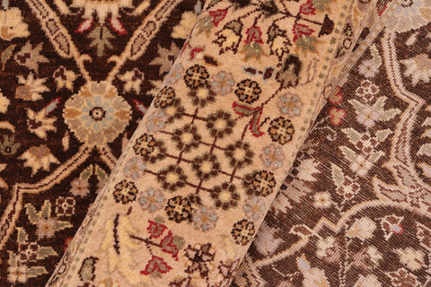 handmade Traditional Tabriz Brown Tan Hand Knotted RECTANGLE 100% WOOL area rug 8' x 10'