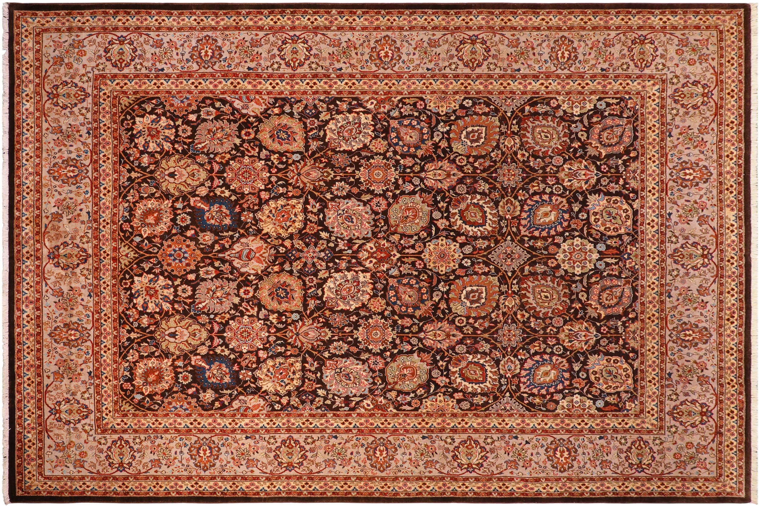 handmade Transitional Design Brown Gray Hand Knotted RECTANGLE 100% WOOL area rug 8' x 10'