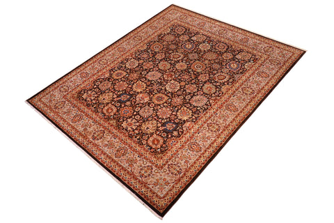 handmade Transitional Design Brown Gray Hand Knotted RECTANGLE 100% WOOL area rug 8' x 10'