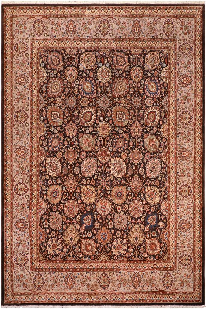 handmade Traditional Design Brown Gray Hand Knotted RECTANGLE 100% WOOL area rug 8'X10'