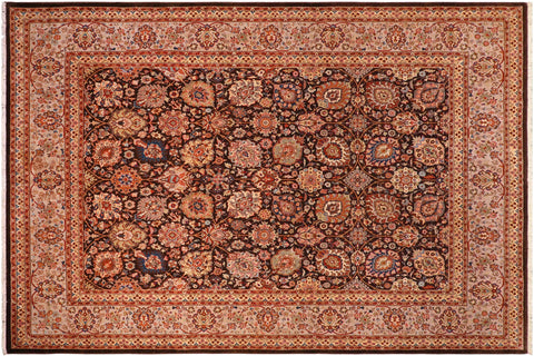 handmade Transitional Design Brown Gray Hand Knotted RECTANGLE 100% WOOL area rug 8' x 10'