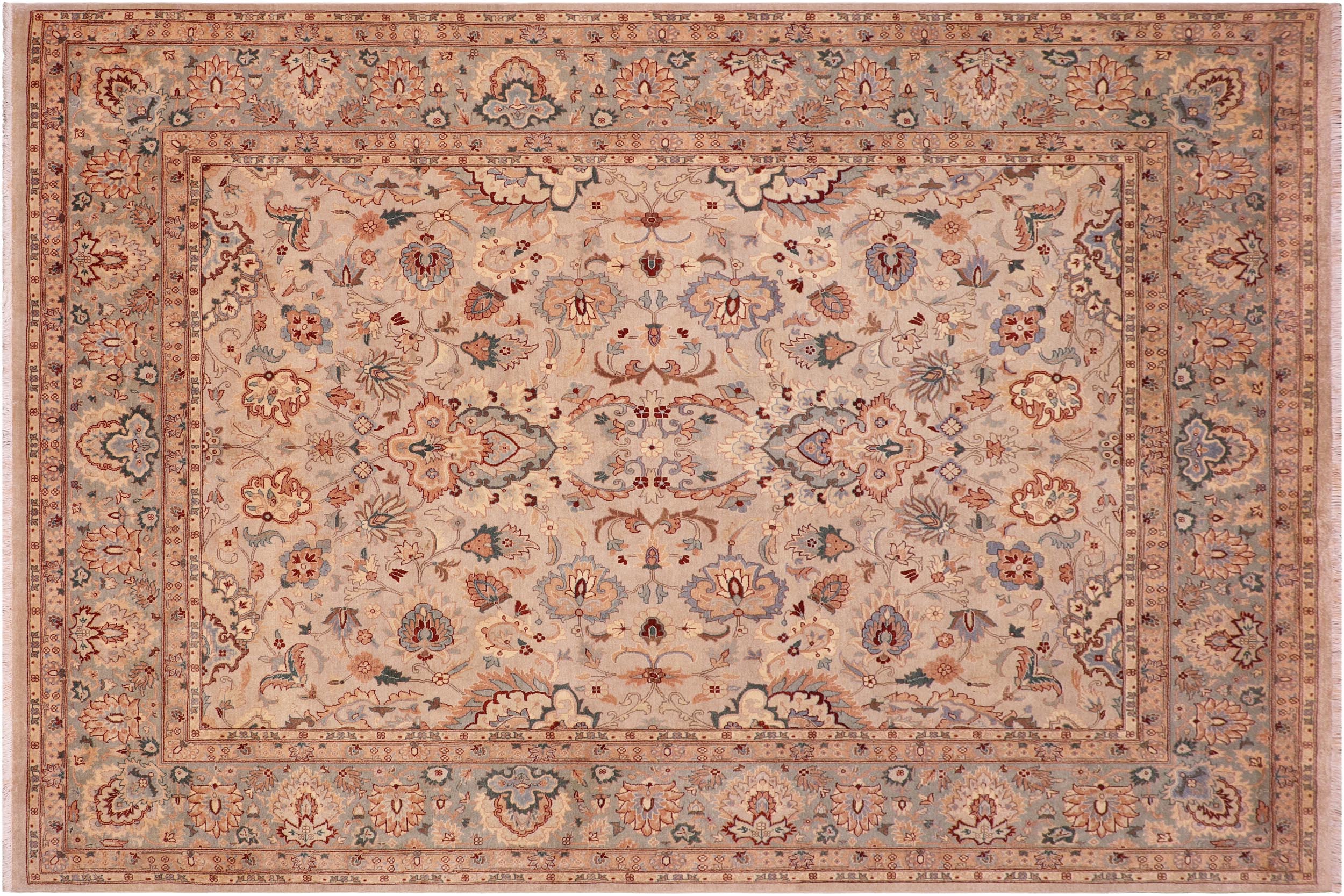 handmade Traditional Veg Dye Lt. Gray Lt. Gray Hand Knotted RECTANGLE 100% WOOL area rug 8' x 10'