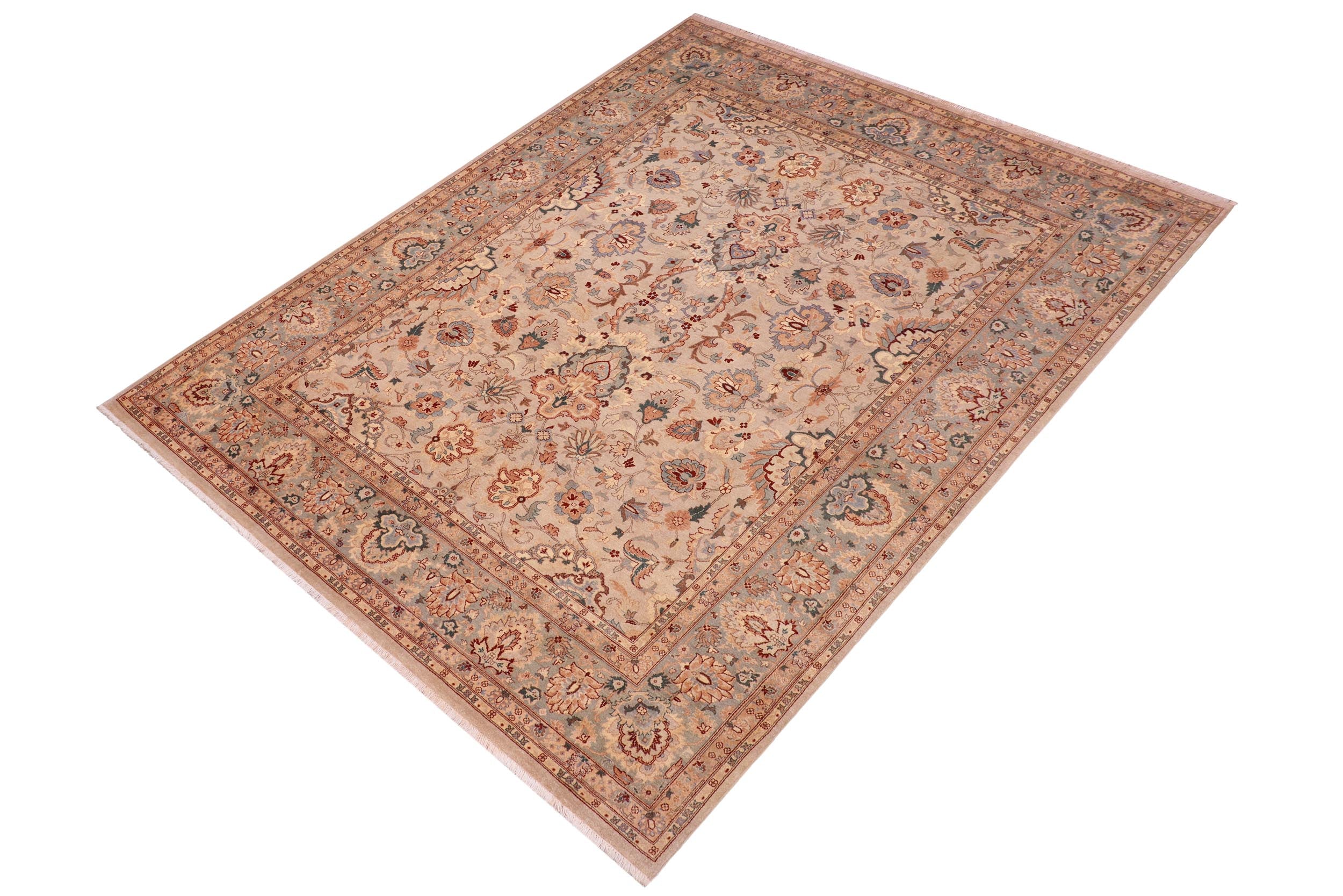 handmade Traditional Veg Dye Lt. Gray Lt. Gray Hand Knotted RECTANGLE 100% WOOL area rug 8' x 10'