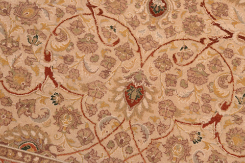 handmade Transitional Taj Ivory Tan Hand Knotted RECTANGLE 100% WOOL area rug 8 x 10