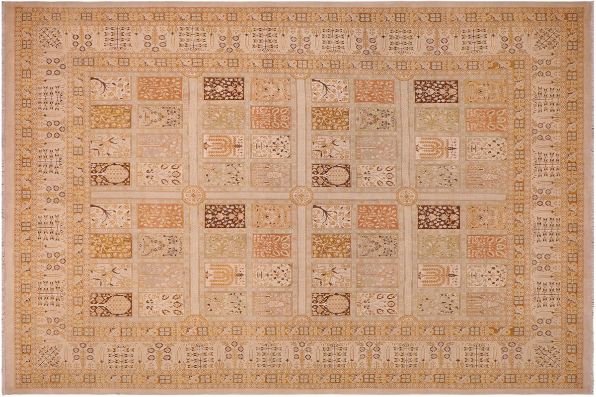 handmade Transitional Design Tan Brown Hand Knotted RECTANGLE 100% WOOL area rug 8' x 10'