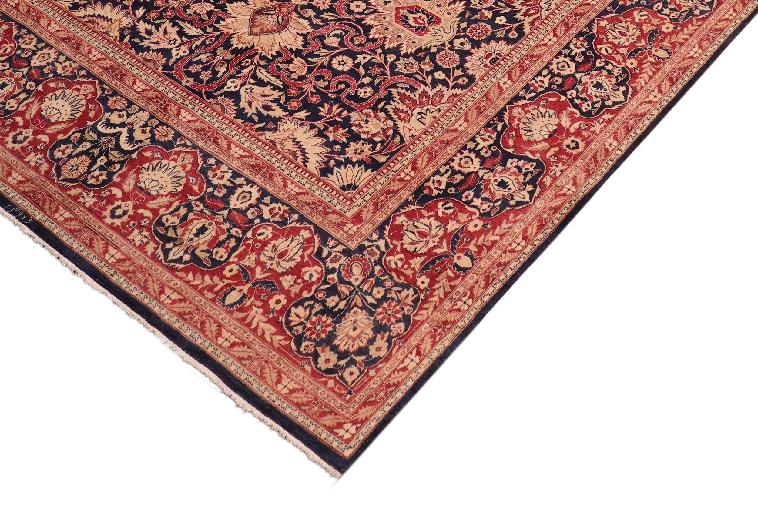 handmade Transitional Sultanabad Drk. Blue Red Hand Knotted RECTANGLE 100% WOOL area rug 8 x 10