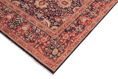 handmade Transitional Sultanabad Drk. Blue Red Hand Knotted RECTANGLE 100% WOOL area rug 8 x 10