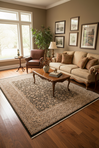 handmade Traditional Design Drk.green Lt. Gray Hand Knotted RECTANGLE 100% WOOL area rug 8'X10'