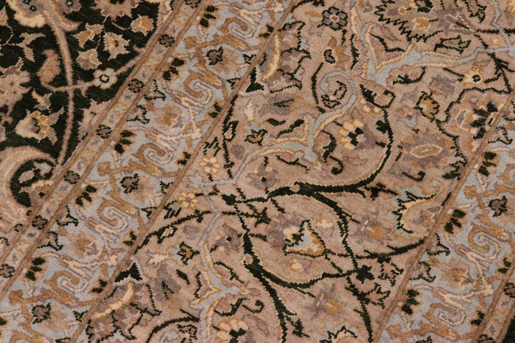 handmade Traditional Design Drk.green Lt. Gray Hand Knotted RECTANGLE 100% WOOL area rug 8'X10'