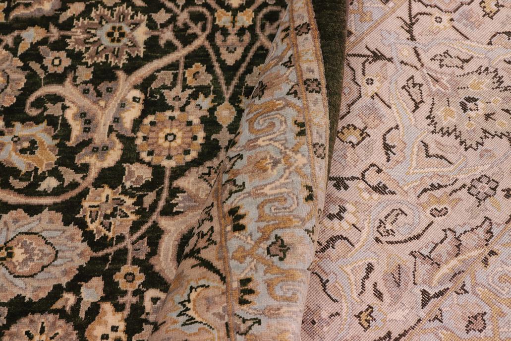 handmade Traditional Design Drk.green Lt. Gray Hand Knotted RECTANGLE 100% WOOL area rug 8'X10'