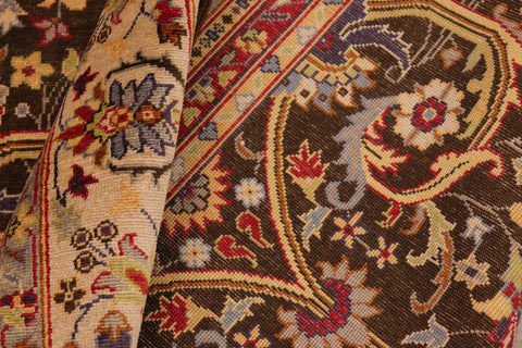 handmade Transitional Design Brown Beige Hand Knotted RECTANGLE 100% WOOL area rug 8' x 10'