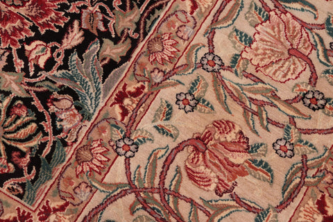 handmade Transitional Hashmi Black Beige Hand Knotted RECTANGLE 100% WOOL area rug 8x10