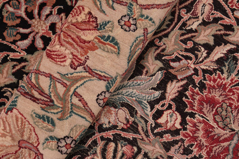 handmade Transitional Hashmi Black Beige Hand Knotted RECTANGLE 100% WOOL area rug 8x10