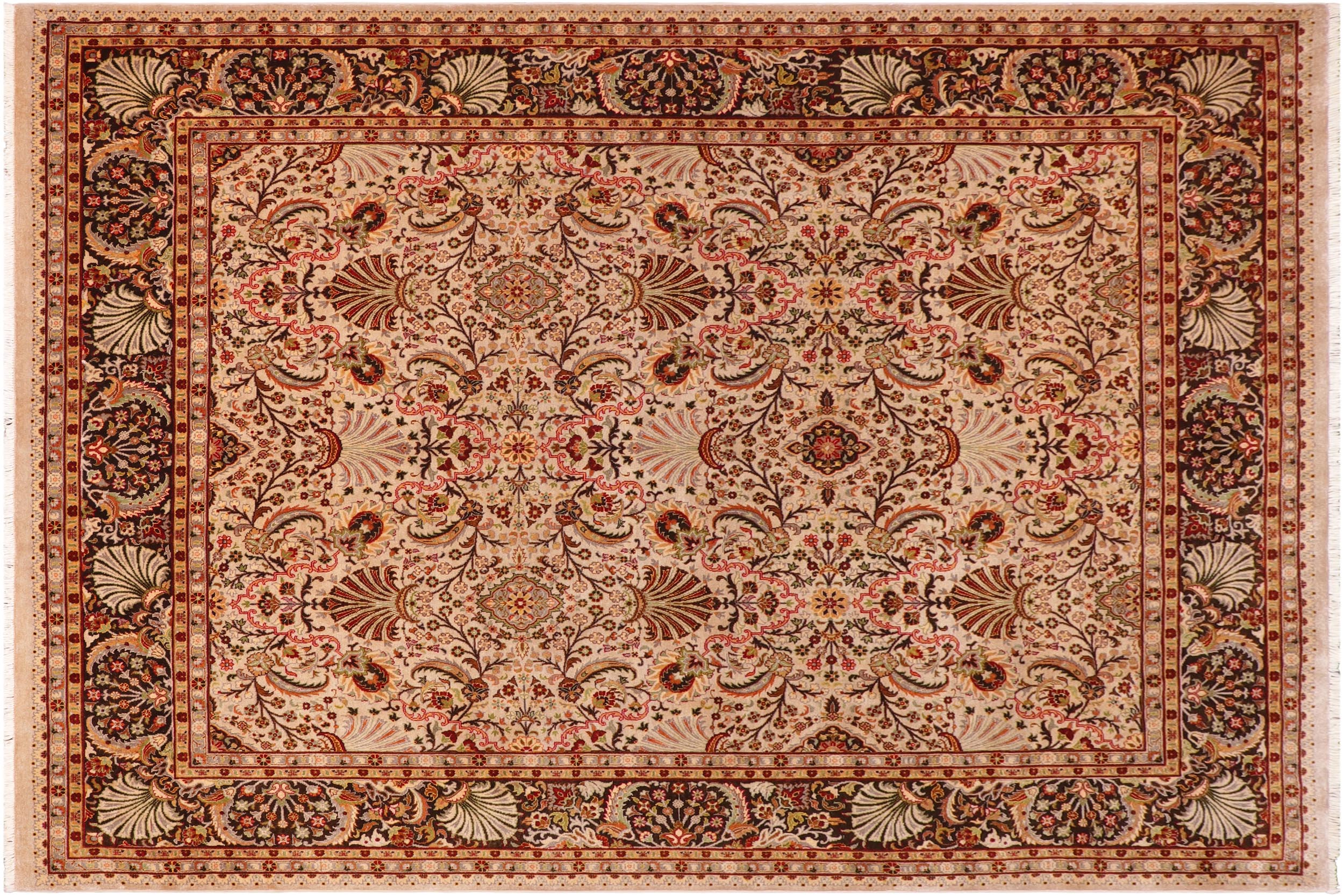 handmade Traditional Veg Dye Lt. Gray Dark Brown Hand Knotted RECTANGLE 100% WOOL area rug 8' x 10'