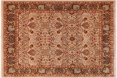handmade Traditional Veg Dye Lt. Gray Dark Brown Hand Knotted RECTANGLE 100% WOOL area rug 8' x 10'