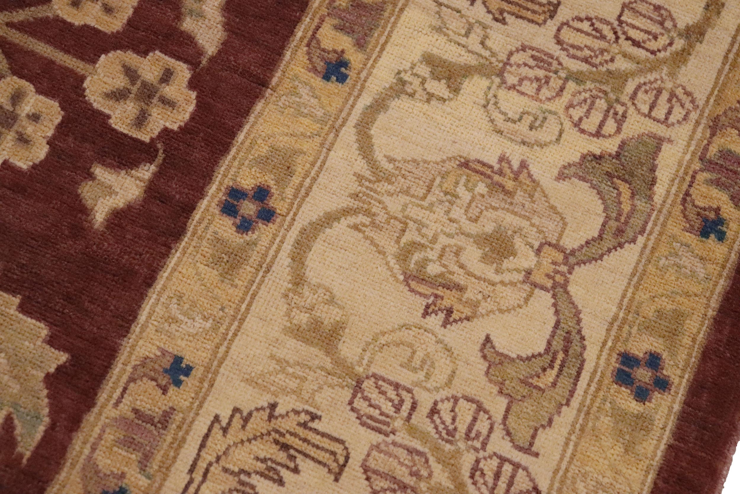 handmade Traditional Kafkaz Sienna Tan Hand Knotted RECTANGLE 100% WOOL area rug 9x11