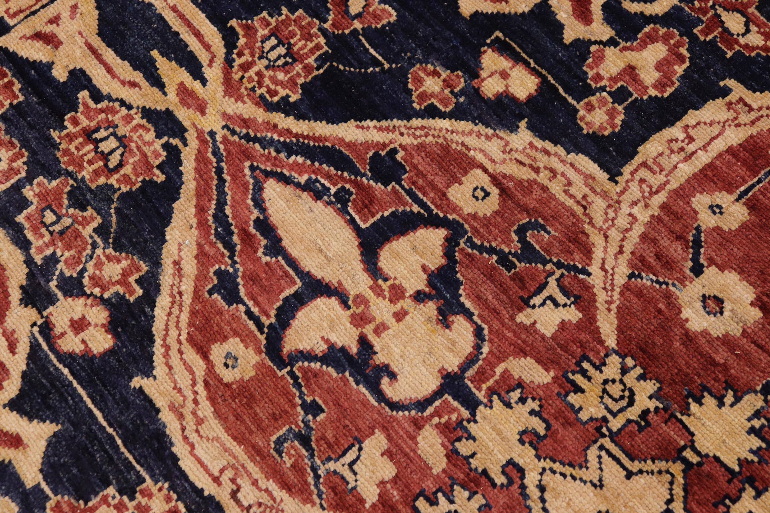 handmade Traditional Kafkaz Rust Blue Hand Knotted RECTANGLE 100% WOOL area rug 9' x 11'