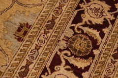 handmade Traditional Kafkaz Lt. Gold Burgundy Hand Knotted RECTANGLE 100% WOOL area rug 9X12