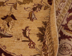 handmade Traditional Kafkaz Lt. Gold Burgundy Hand Knotted RECTANGLE 100% WOOL area rug 9X12