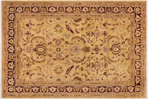 handmade Traditional Kafkaz Lt. Gold Burgundy Hand Knotted RECTANGLE 100% WOOL area rug 9x12