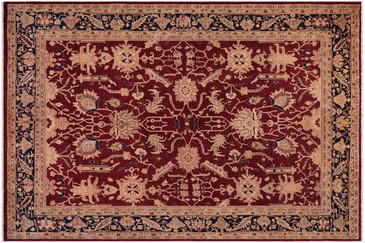 handmade Traditional Kafkaz Red Blue Hand Knotted RECTANGLE 100% WOOL area rug 9x12