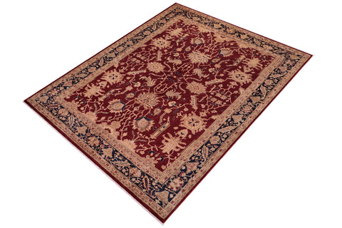 handmade Traditional Kafkaz Red Blue Hand Knotted RECTANGLE 100% WOOL area rug 9x12