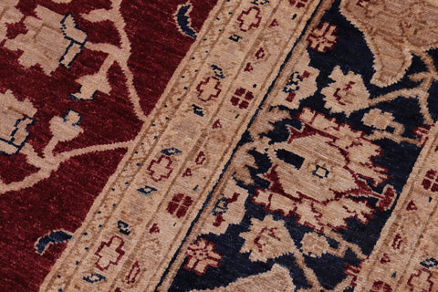 handmade Traditional Kafkaz Red Blue Hand Knotted RECTANGLE 100% WOOL area rug 9x12