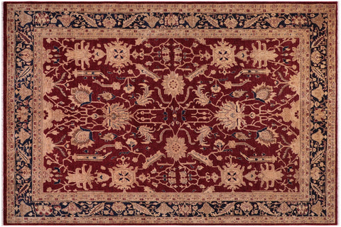 handmade Traditional Kafkaz Red Blue Hand Knotted RECTANGLE 100% WOOL area rug 9x12