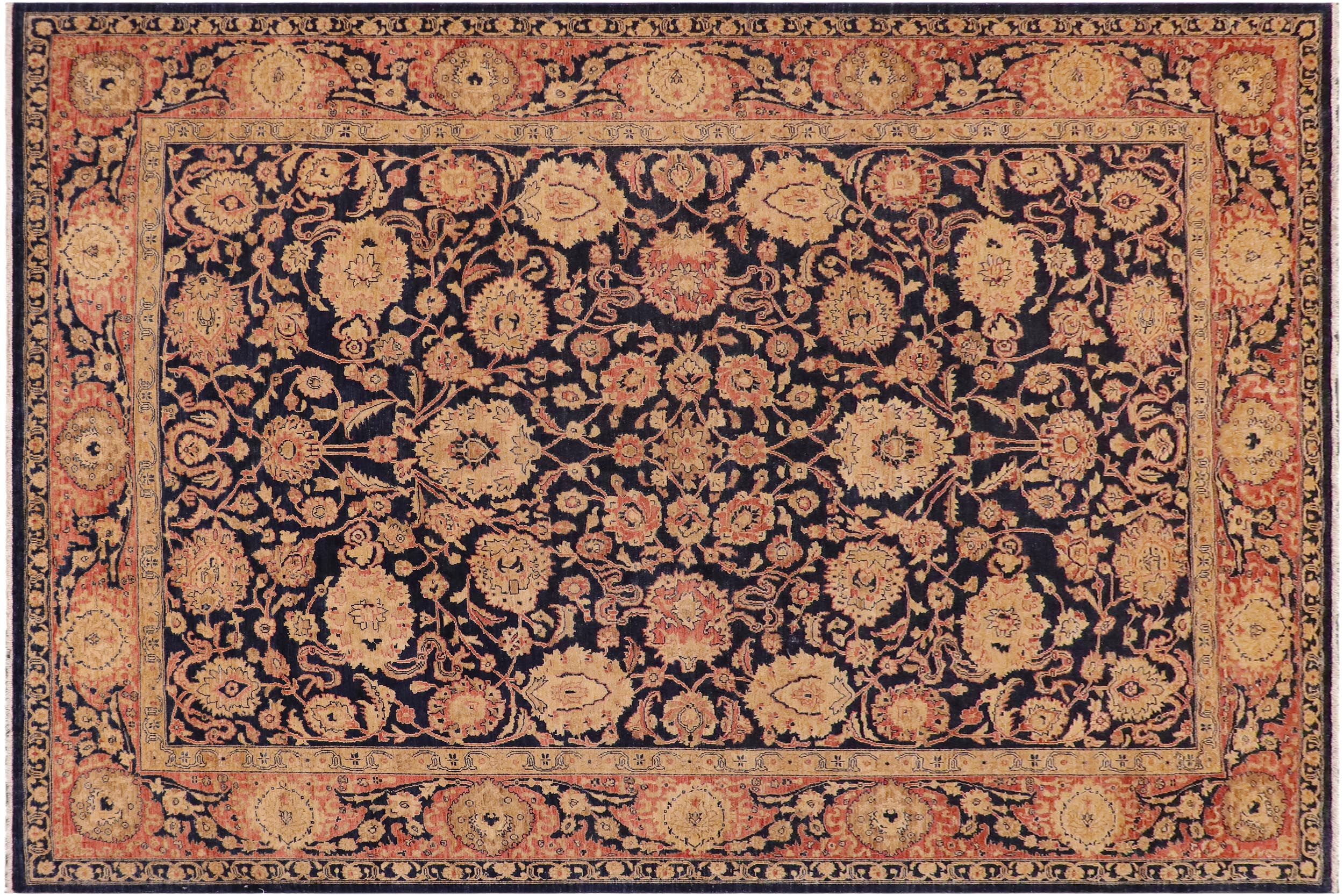 handmade Traditional Kafkaz Blue Salmon Hand Knotted RECTANGLE 100% WOOL area rug 9x12