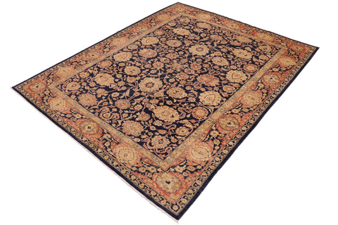 handmade Traditional Kafkaz Blue Salmon Hand Knotted RECTANGLE 100% WOOL area rug 9x12