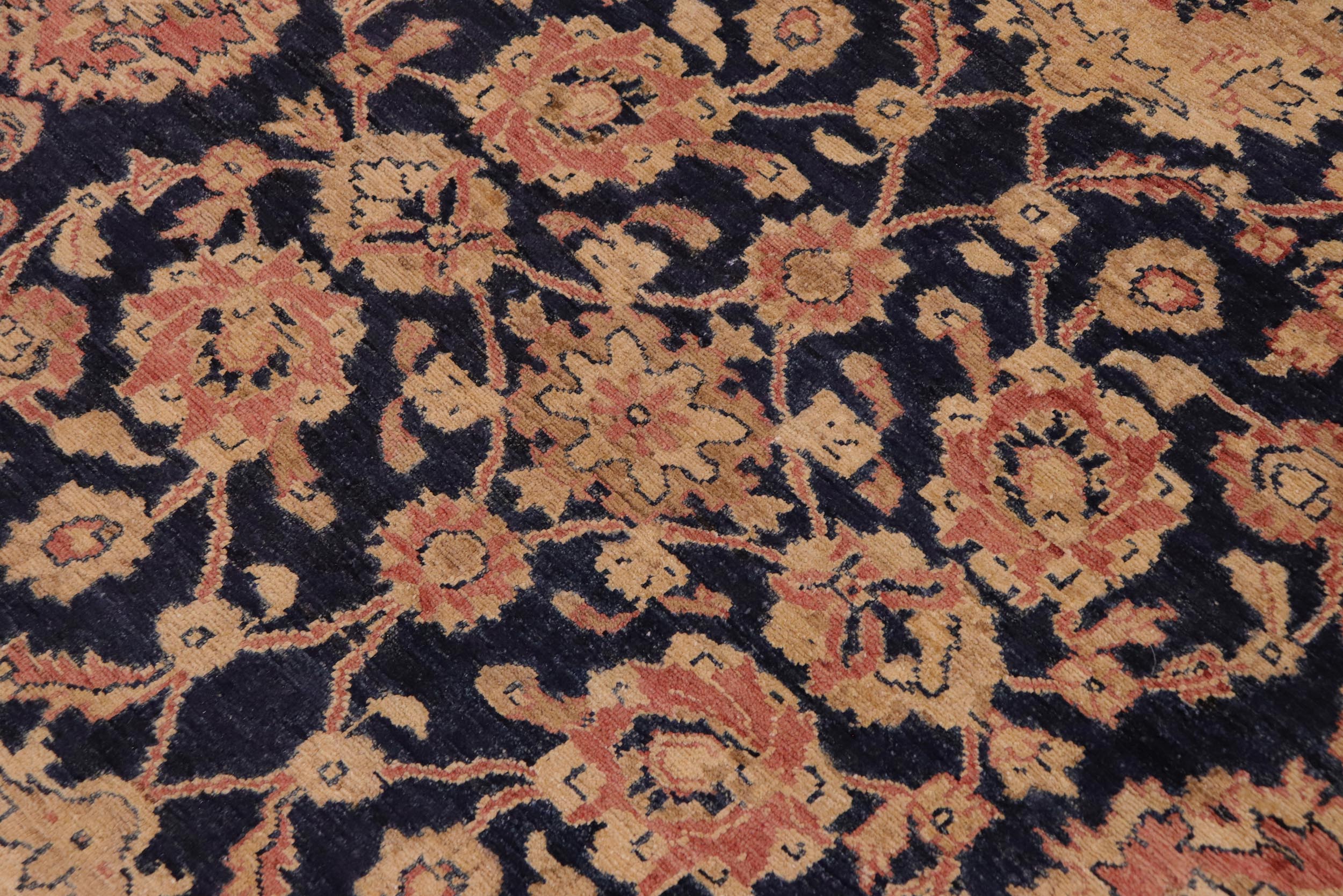 handmade Traditional Kafkaz Blue Salmon Hand Knotted RECTANGLE 100% WOOL area rug 9x12