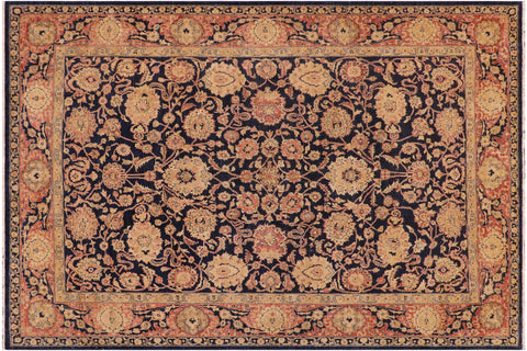 handmade Traditional Kafkaz Blue Salmon Hand Knotted RECTANGLE 100% WOOL area rug 9x12