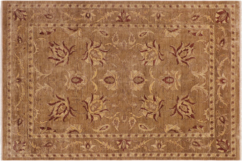 handmade Transitional Kafkaz Taupe Beige Hand Knotted RECTANGLE 100% WOOL area rug 9' x 12'