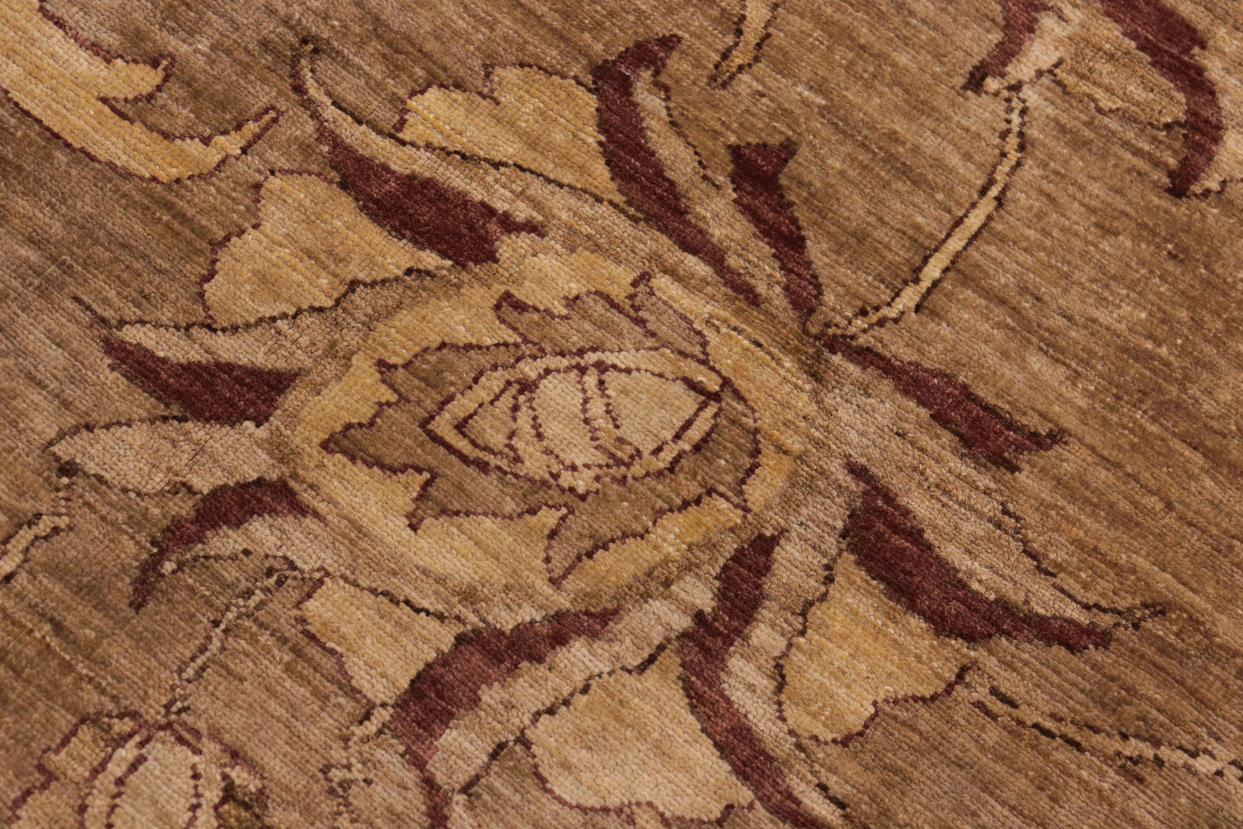 handmade Transitional Kafkaz Taupe Beige Hand Knotted RECTANGLE 100% WOOL area rug 9' x 12'