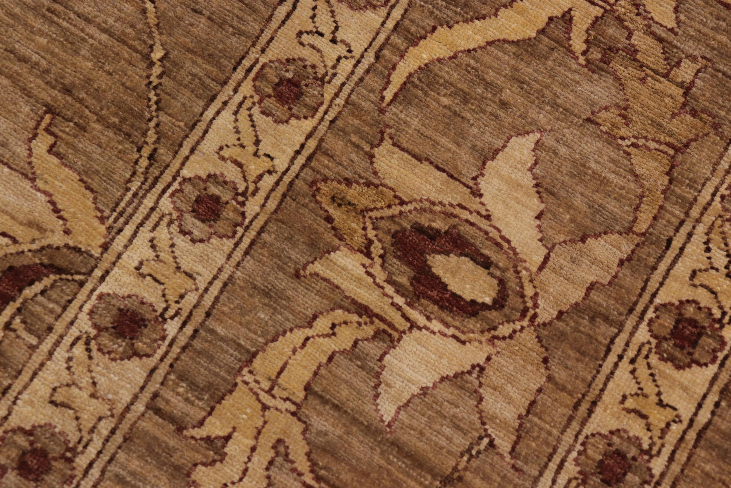 handmade Transitional Kafkaz Taupe Beige Hand Knotted RECTANGLE 100% WOOL area rug 9' x 12'