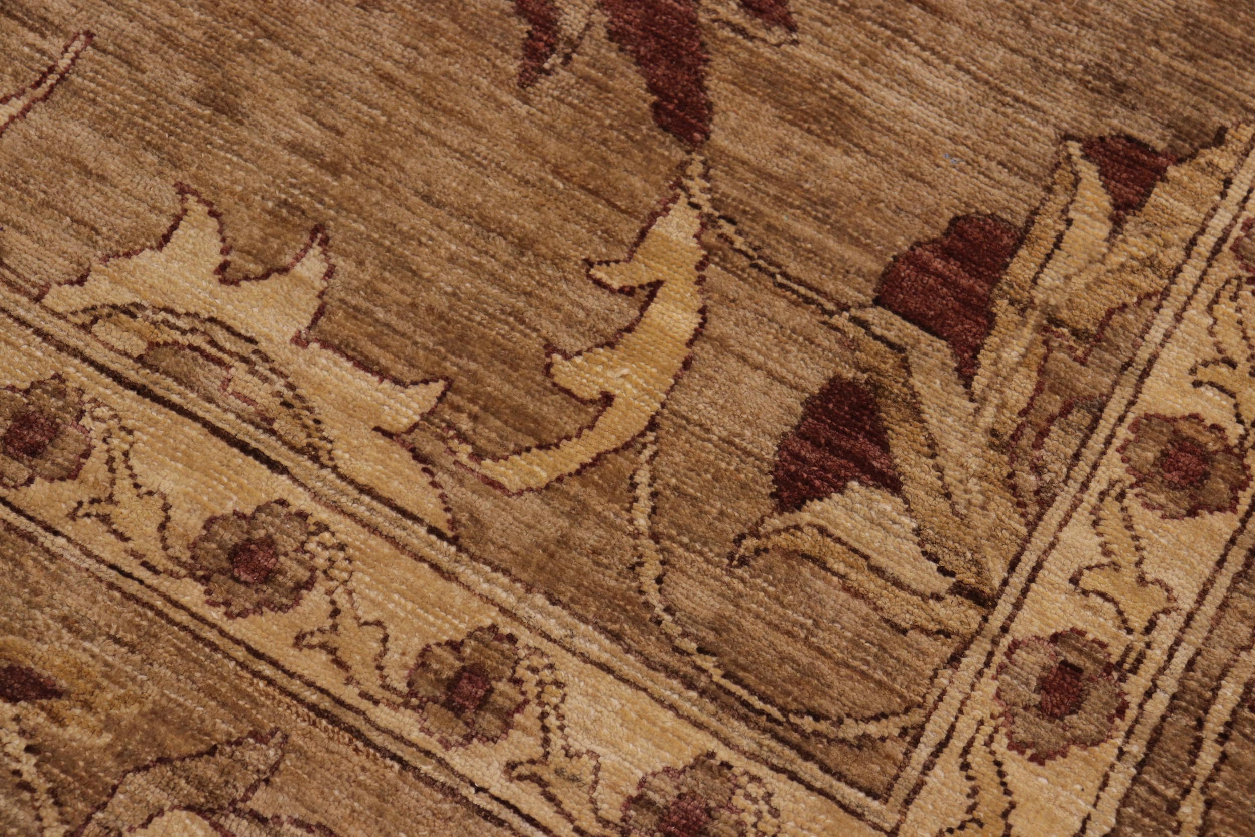 handmade Transitional Kafkaz Taupe Beige Hand Knotted RECTANGLE 100% WOOL area rug 9' x 12'