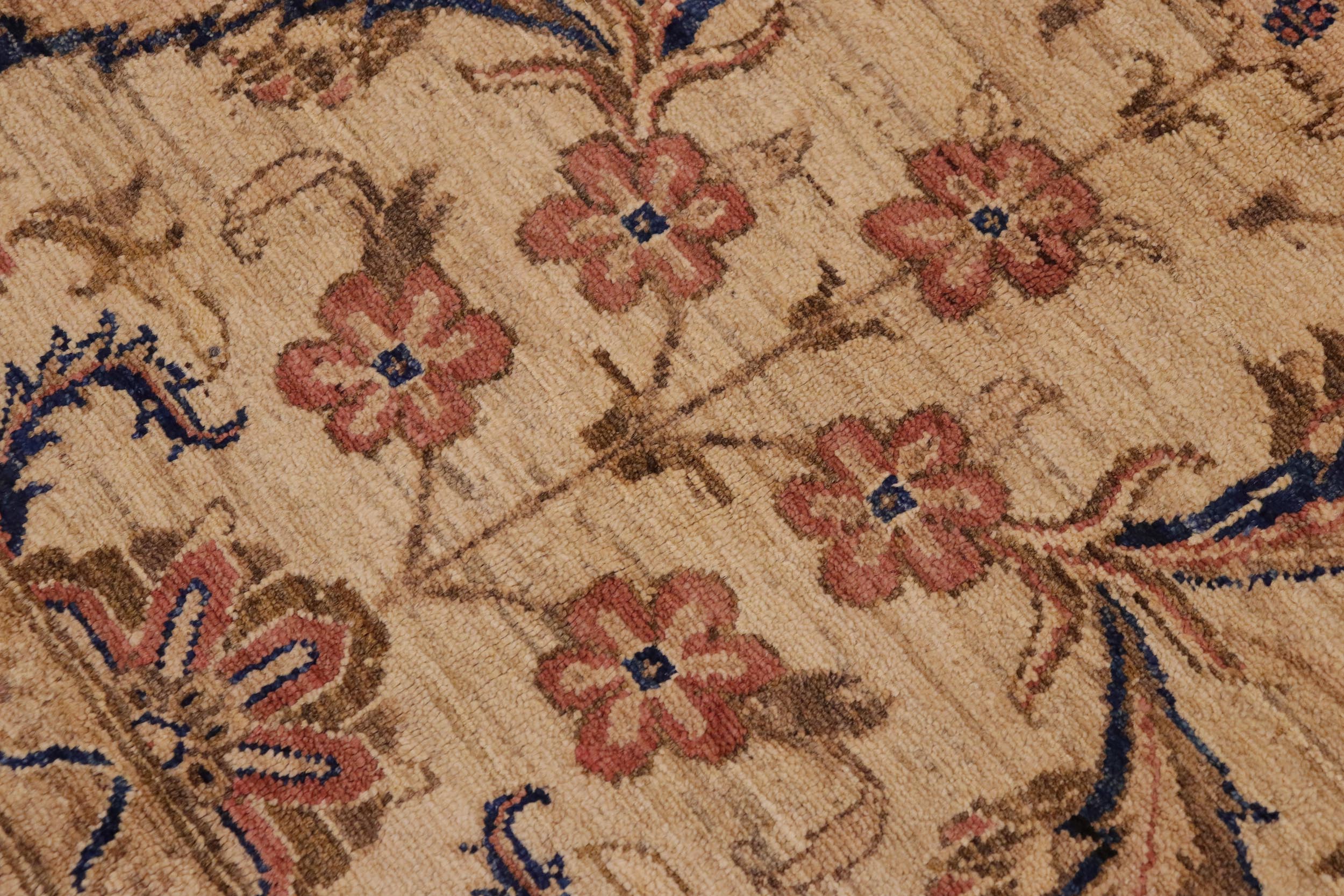 handmade Transitional Kafkaz Beige Tan Hand Knotted RECTANGLE 100% WOOL area rug 9' x 12'