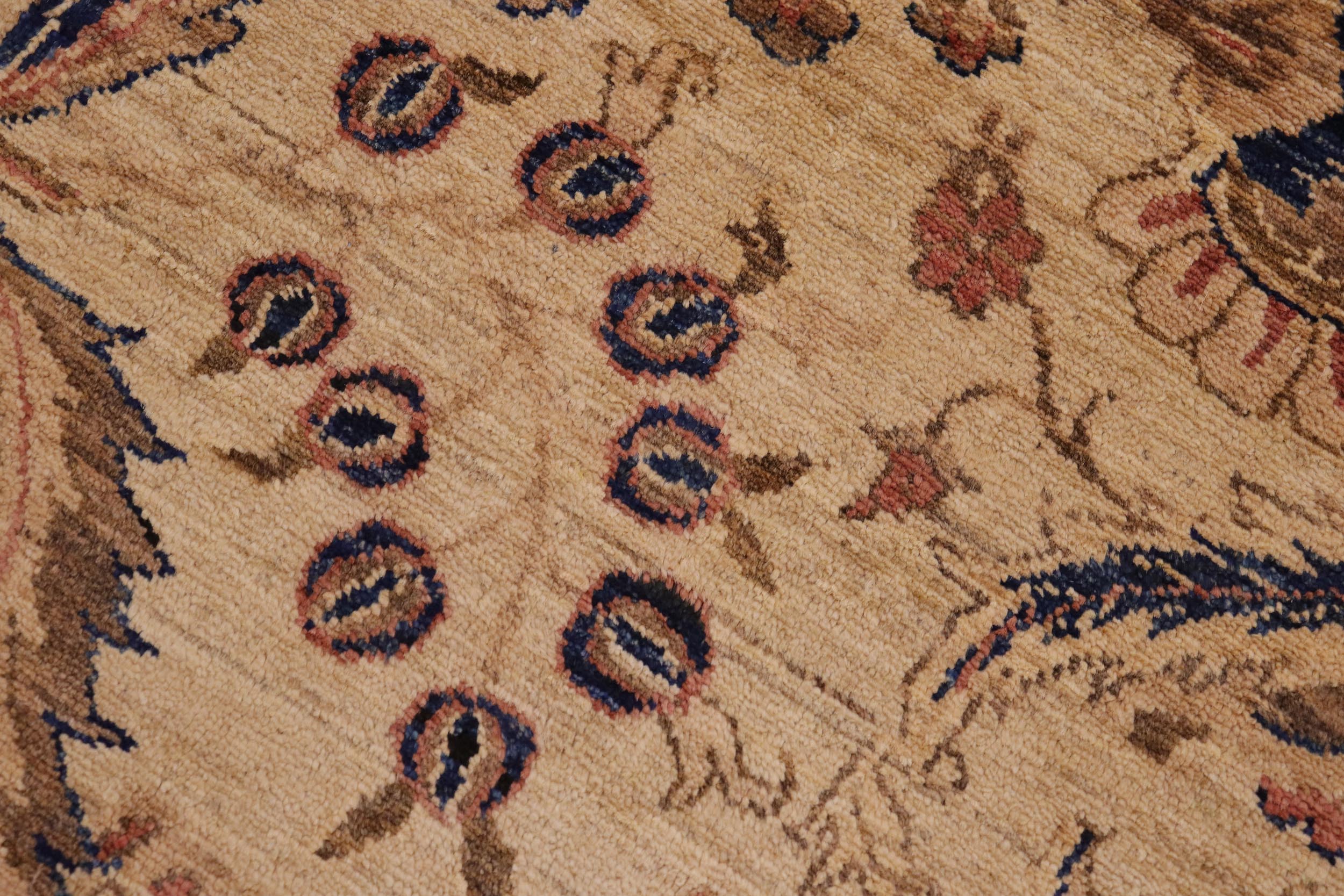 handmade Transitional Kafkaz Beige Tan Hand Knotted RECTANGLE 100% WOOL area rug 9' x 12'