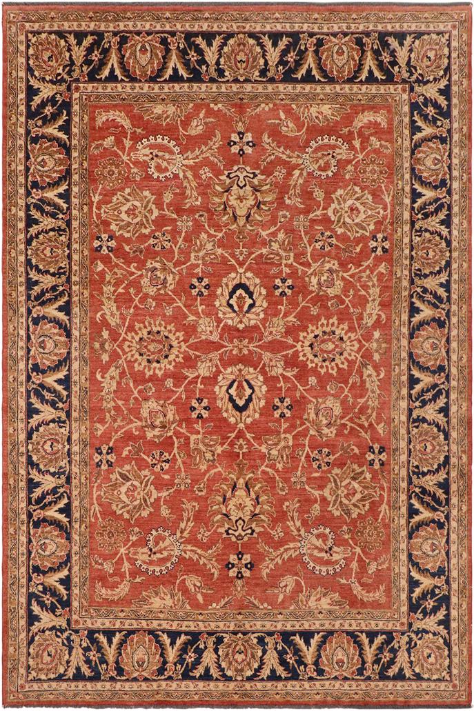 handmade Traditional Kafkaz Peach Blue Hand Knotted RECTANGLE 100% WOOL area rug 9X11
