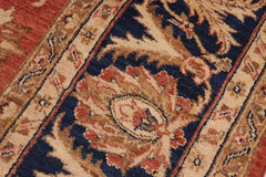 handmade Traditional Kafkaz Peach Blue Hand Knotted RECTANGLE 100% WOOL area rug 9X11