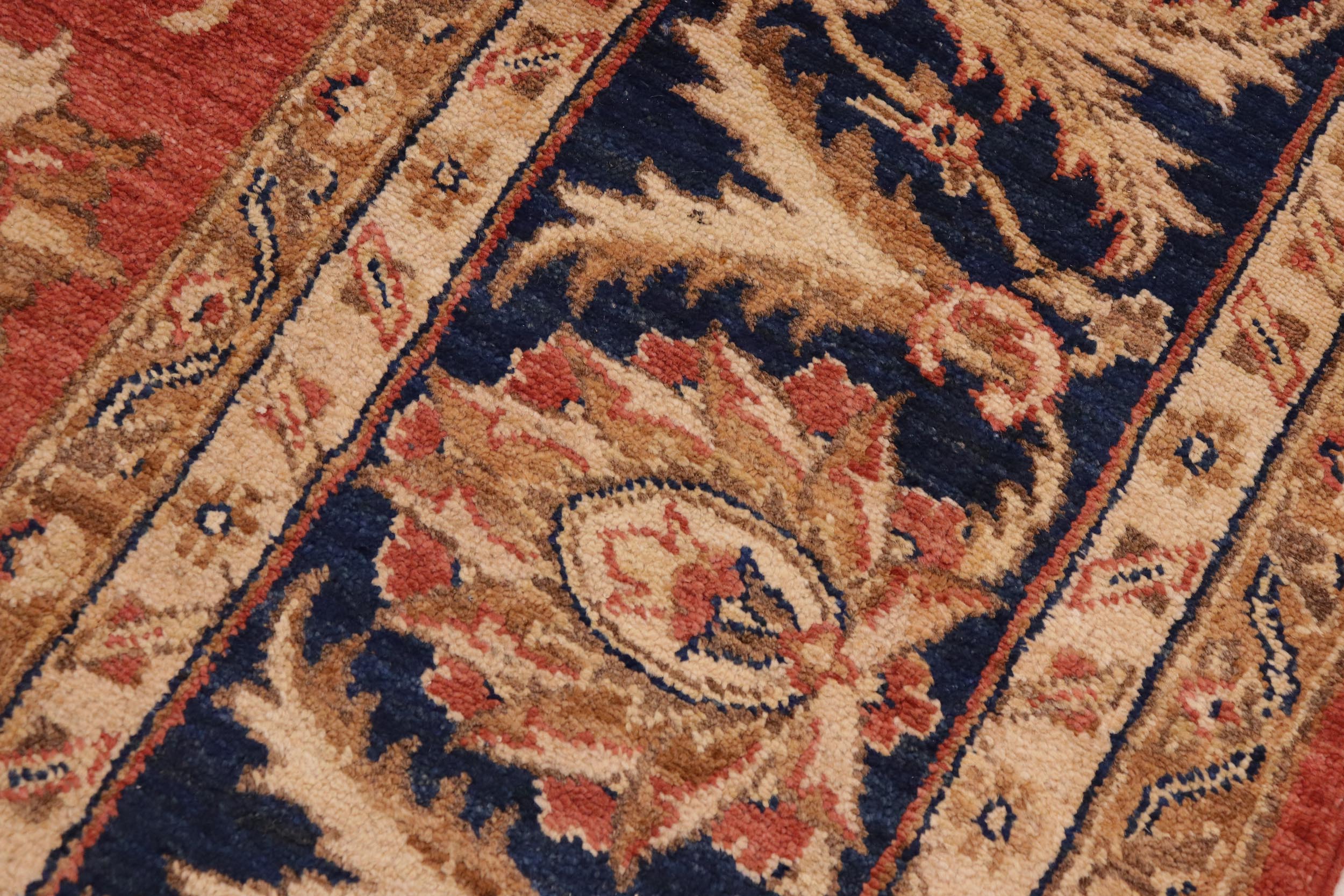 handmade Traditional Kafkaz Peach Blue Hand Knotted RECTANGLE 100% WOOL area rug 9x11