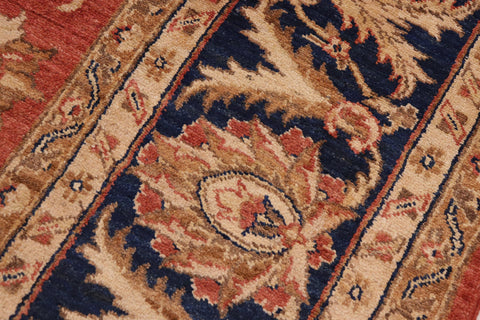 handmade Traditional Kafkaz Peach Blue Hand Knotted RECTANGLE 100% WOOL area rug 9x11