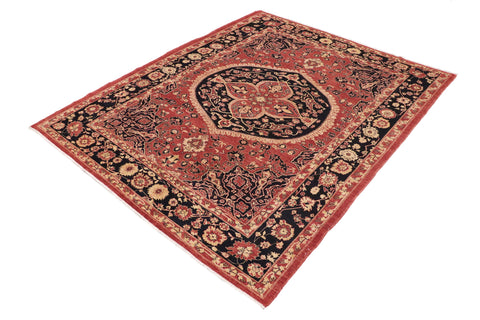 handmade Traditional Kafkaz Rust Blue Hand Knotted RECTANGLE 100% WOOL area rug 9' x 12'