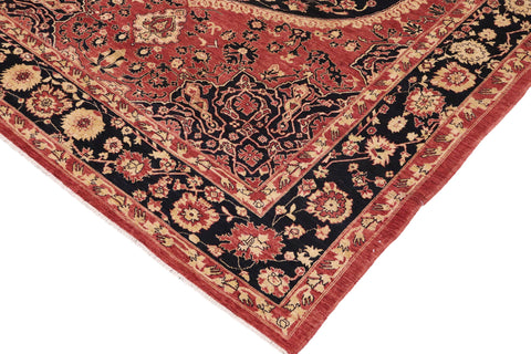 handmade Traditional Kafkaz Rust Blue Hand Knotted RECTANGLE 100% WOOL area rug 9' x 12'
