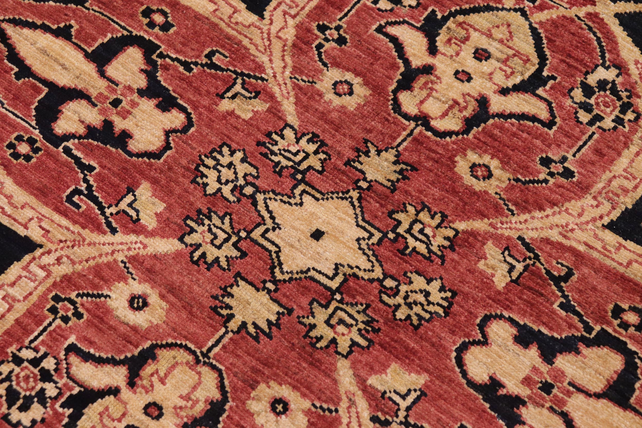 handmade Traditional Kafkaz Rust Blue Hand Knotted RECTANGLE 100% WOOL area rug 9' x 12'