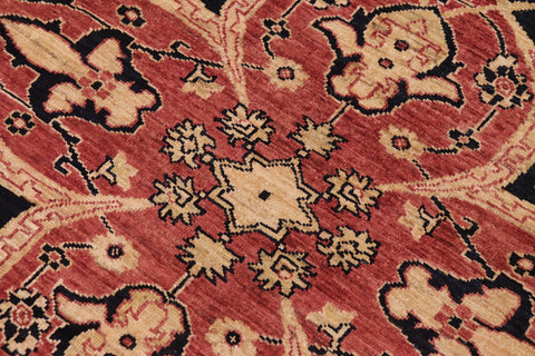 handmade Traditional Kafkaz Rust Blue Hand Knotted RECTANGLE 100% WOOL area rug 9' x 12'