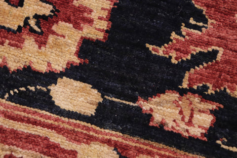 handmade Traditional Kafkaz Rust Blue Hand Knotted RECTANGLE 100% WOOL area rug 9' x 12'
